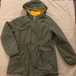 dark green parka jacket